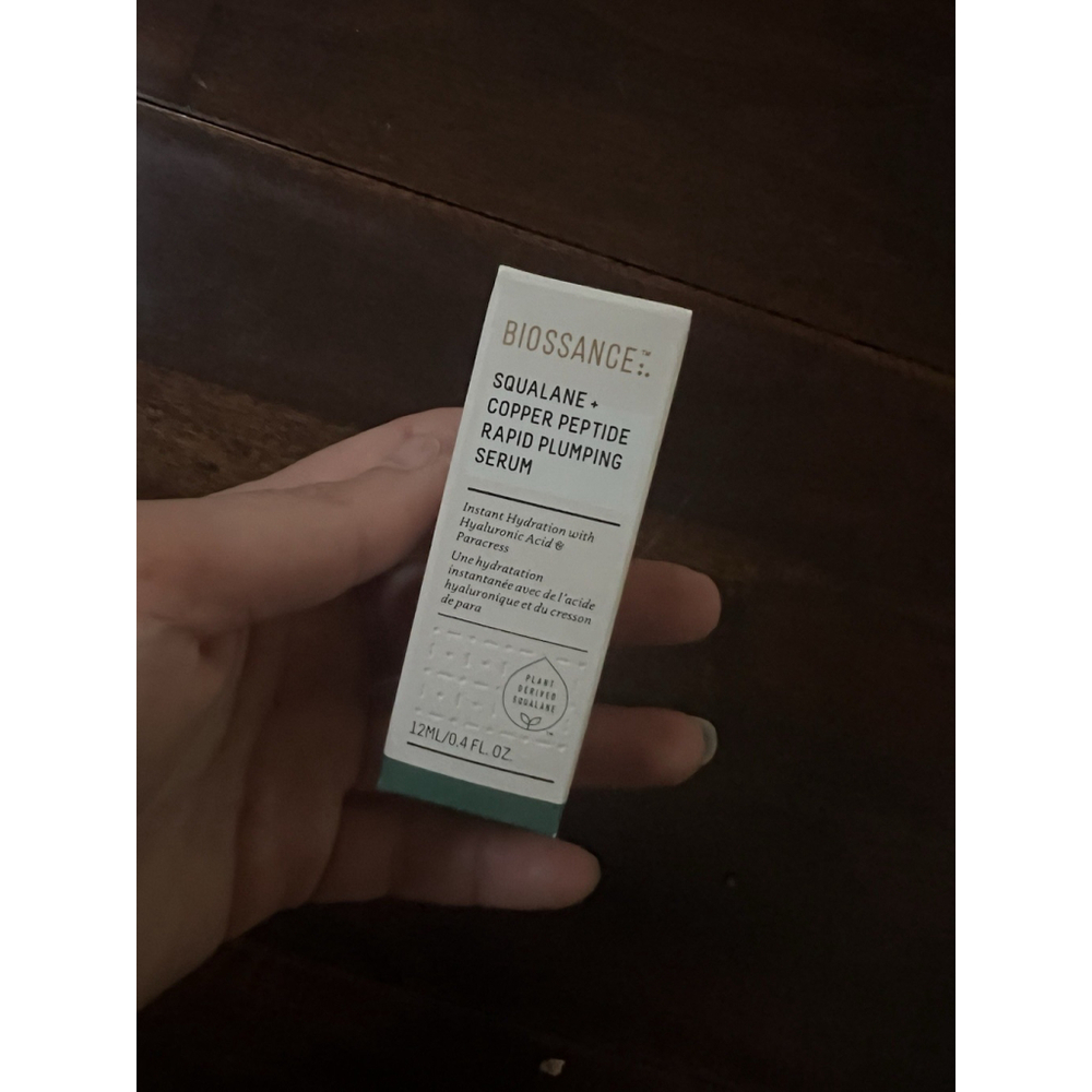 Biossance Squalane + Copper Peptide Rapid Plumping Serum 0.4oz/12ml NIB